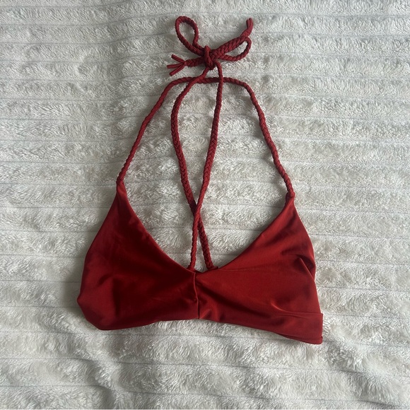 Other - Womens Burnt Red Braided Halter Small Bikini Top